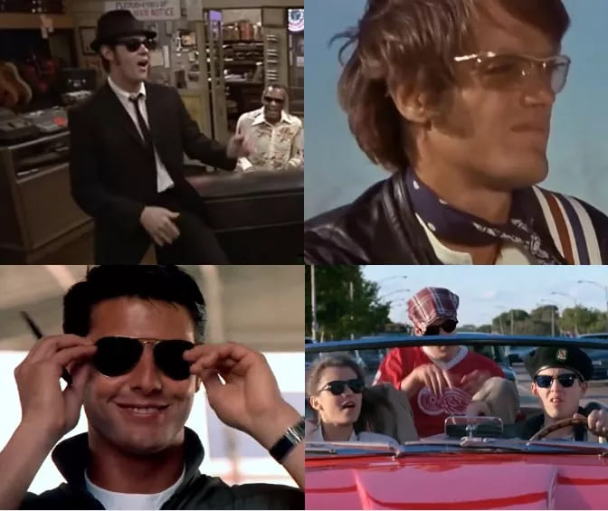 Lunettes de soleil dans un film classique — visuel cinéma